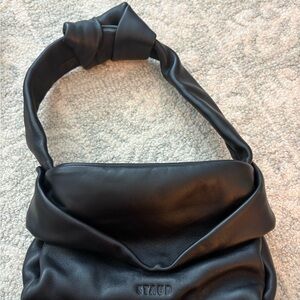 STAUD Black Leather Shoulder Bag